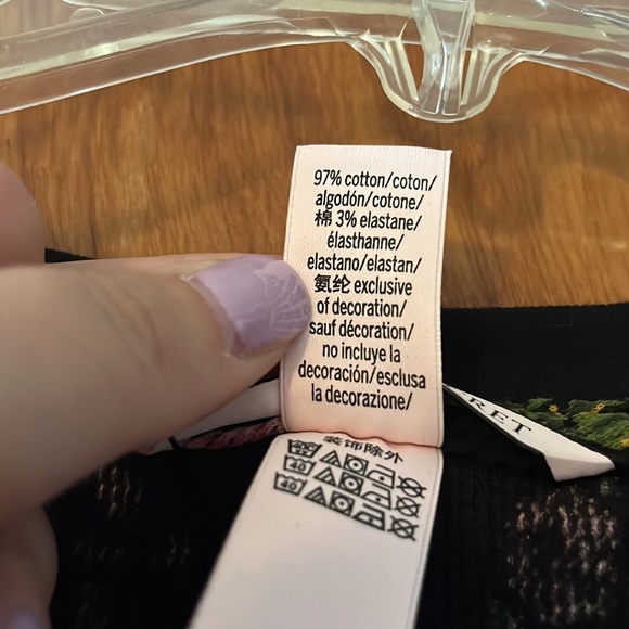 Victoria's Secret Black Top with Pink and Green Floral Design - Picture 6 of 7